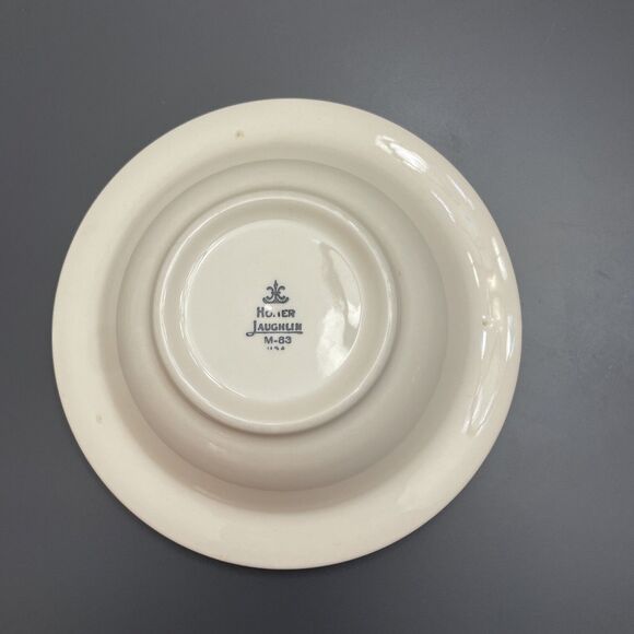 Vintage Homer Laughlin 5 Dishes: 3 Bowls 1 Plate Creamer Eggshell W/Orange Trim - Picture 8 of 16